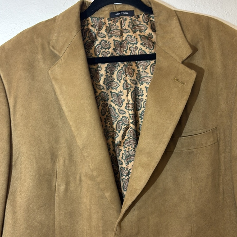 Lauren Ralph Lauren brown blazer two button micro suede preppy sport coat 44L - Picture 5 of 14